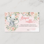 Schattigee waterverf olifant blush rozen luier lot informatiekaartje (Voorkant)