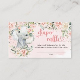 Schattigee waterverf olifant blush rozen luier lot informatiekaartje