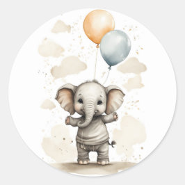 Schattigee Waterverf olifant Shirt grote ballonnen Ronde Sticker