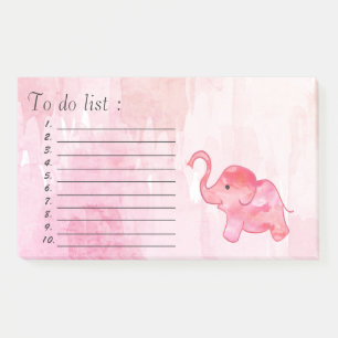 Schattigee waterverf olifant "to do list" post-it® notes