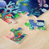 Schattigee Waterverf onder het Zee Ocean Creatures Legpuzzel (Zijkant)
