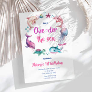 Schattigee Waterverf One der Het Zee 1e Verjaardag Kaart