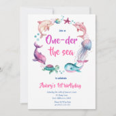 Schattigee Waterverf One der Het Zee 1e Verjaardag Kaart (Voorkant)
