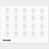 Schattigee Waterverf ooievaar Baby shower Vierkante Sticker (Vel)