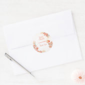 Schattigee Waterverf Oranje Floral Beer Ronde Sticker (Envelop)