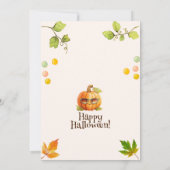 Schattigee Waterverf Oranje pompoen Kind Halloween Kaart (Achterkant)