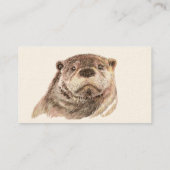 Schattigee Waterverf Otter Scuba Diving Business Visitekaartje (Achterkant)