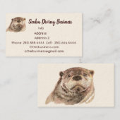Schattigee Waterverf Otter Scuba Diving Business Visitekaartje (Voorkant / Achterkant)