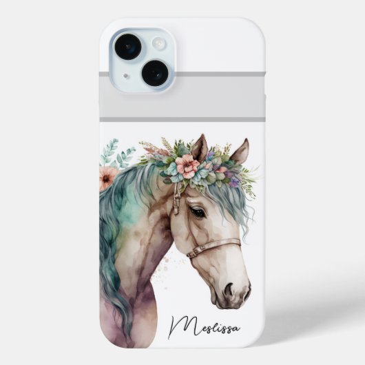 Schattigee Waterverf Paard Naam Case-Mate iPhone Case (Achterkant)
