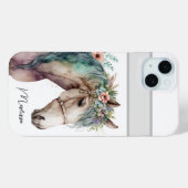 Schattigee Waterverf Paard Naam Case-Mate iPhone Case (Achterkant (horizontaal))