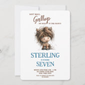 Schattigee Waterverf Paard Pony Blauw Bruin Jongen Kaart (Voorkant)