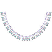 Schattigee waterverf paarse en blauwgroen zeemeerm vlaggetjes (Alle)