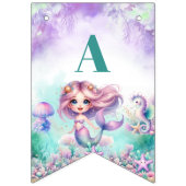 Schattigee waterverf paarse en blauwgroen zeemeerm vlaggetjes (Tweede vlag)