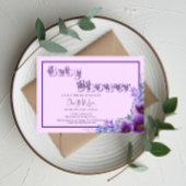 Schattigee Waterverf Paarse Flower Baby shower Kaart