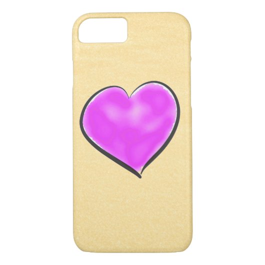 Schattigee Waterverf Paarse Hart Case-Mate iPhone Case (Achterkant)