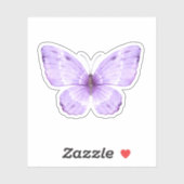 Schattigee waterverf paarse vlinder sticker (Vel)
