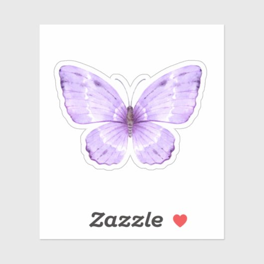 Schattigee waterverf paarse vlinder sticker (Vel)