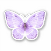 Schattigee waterverf paarse vlinder sticker (Voorkant)
