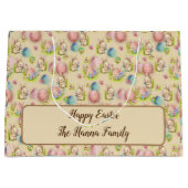 Schattigee Waterverf Paaseieren, Konijntje en Bloe Groot Cadeauzakje (Voorkant)