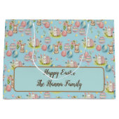 Schattigee Waterverf Paaseieren, Konijntje en Bloe Groot Cadeauzakje (Voorkant)