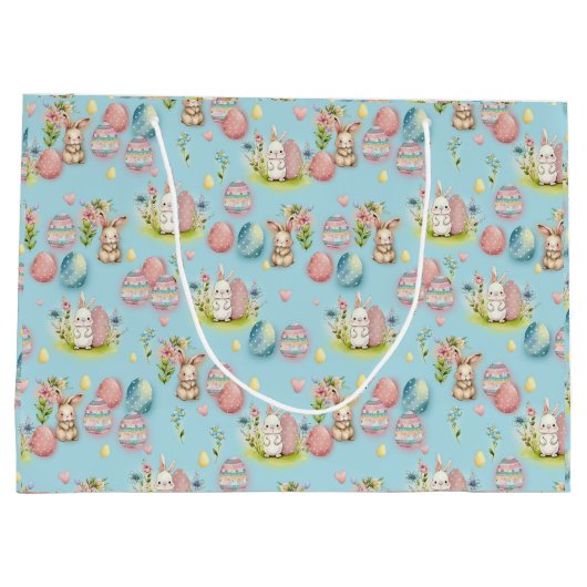 Schattigee Waterverf Paaseieren, Konijntje en Bloe Groot Cadeauzakje (Achterkant)