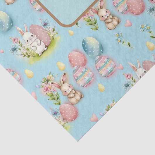 Schattigee Waterverf Paaseieren, Konijntje en Bloe Tissuepapier (Detail)