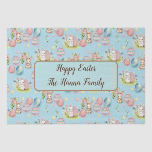 Schattigee Waterverf Paaseieren, Konijntje en Bloe Tissuepapier (Voorkant)