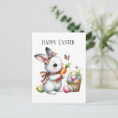 Schattigee waterverf paashaas bericht briefkaart (Staand voorkant)