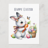 Schattigee waterverf paashaas bericht briefkaart (Voorkant)