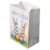 Schattigee Waterverf paashaas Happy Easter Medium Cadeauzakje (Achterkant Gekanteld)