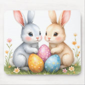 Schattigee Waterverf paashaas Happy Easter Muismat (Voorkant)