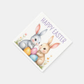 Schattigee Waterverf paashaas Happy Easter Servet (Hoek)