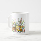 Schattigee waterverf Paashaas monogram toevoegen Koffiemok (Voorkant links)