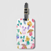 Schattigee Waterverf Paddenstoelen Bagagelabel (Voorkant (verticaal))