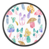 Schattigee Waterverf Paddenstoelen Hockey Puck (Voorkant)