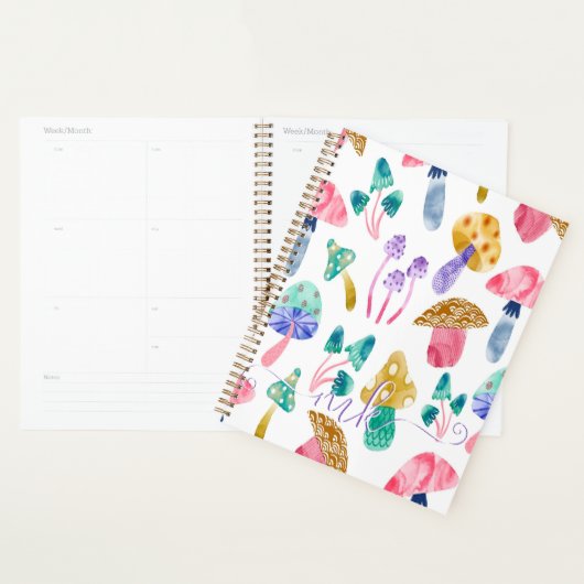 Schattigee Waterverf Paddenstoelen Planner (Display)