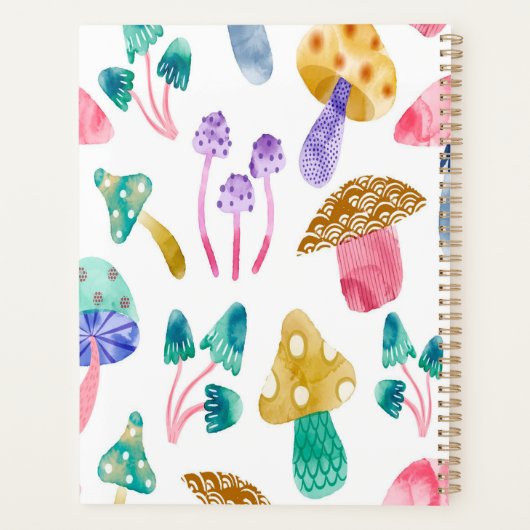 Schattigee Waterverf Paddenstoelen Planner (Achterkant)