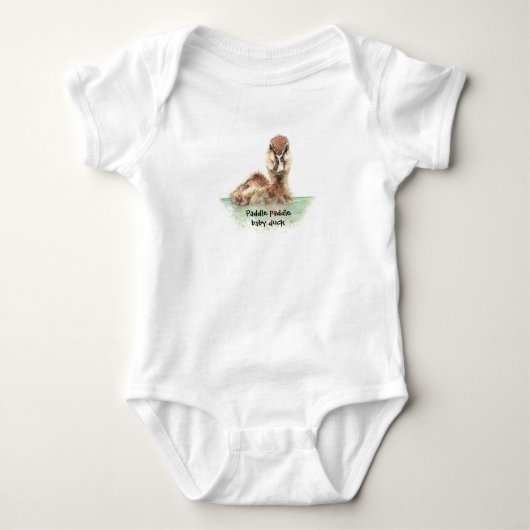 Schattigee Waterverf Paddle Paddle Quote Baby Duck Romper (Voorkant)