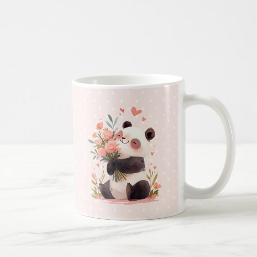 Schattigee Waterverf Panda Liefde Moederdag Gift Koffiemok (Rechts)