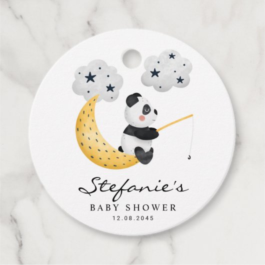 Schattigee Waterverf Panda Twinkle Twinkle Baby sh Bedankjes Labels (Voorkant)