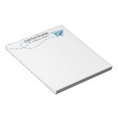 Schattigee waterverf Papier Vliegtuig met Opmerkin Notitieblok (Schuin)