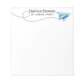 Schattigee waterverf Papier Vliegtuig met Opmerkin Notitieblok (Voorkant)