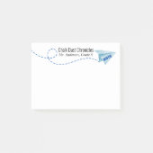 Schattigee waterverf Papier Vliegtuig met Opmerkin Post-it® Notes (Voorkant)