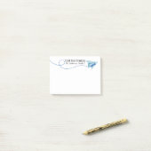 Schattigee waterverf Papier Vliegtuig met Opmerkin Post-it® Notes (Op bureau)