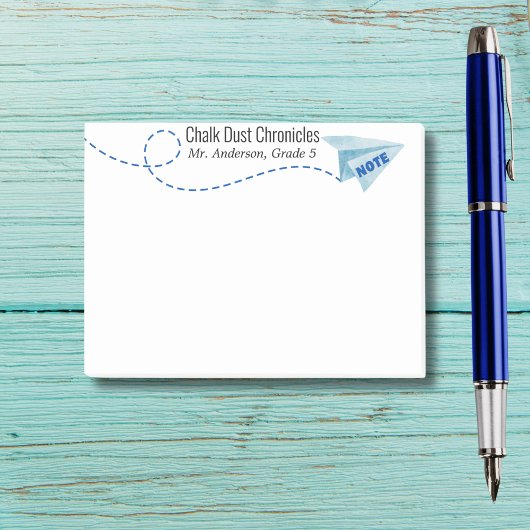 Schattigee waterverf Papier Vliegtuig met Opmerkin Post-it® Notes