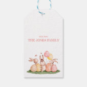 Schattigee Waterverf pastel konijntjes & eieren pa Cadeaulabel (Achterkant)