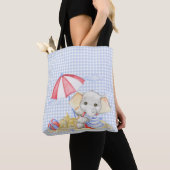 SCHATTIGEE WATERVERF PASTEL OLIFANT OP HET STRAND TOTE BAG (Dichtbij)