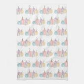 Schattigee Waterverf Pastel Pompoen Patroon Thanks Theedoek (Verticaal)