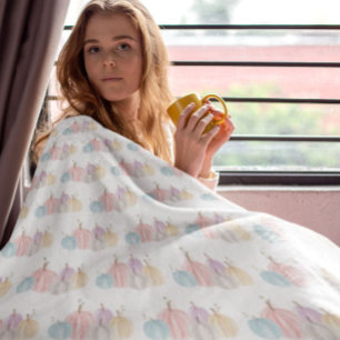 Schattigee Waterverf Pastel Pompoenen Fleece Deken