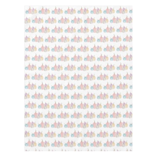 Schattigee Waterverf Pastel Pompoenen Thanksgiving Tafelkleed (Voorkant)